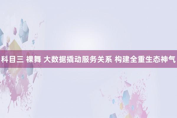 科目三 裸舞 大数据撬动服务关系 构建全重生态神气