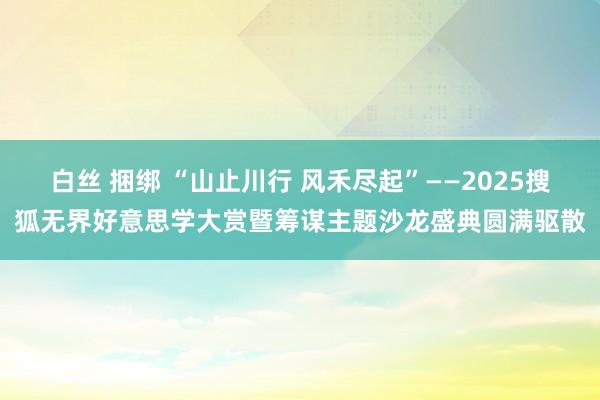 白丝 捆绑 “山止川行 风禾尽起”——2025搜狐无界好意思学大赏暨筹谋主题沙龙盛典圆满驱散